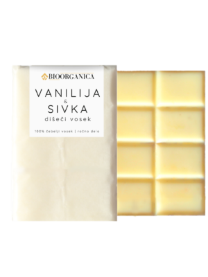 Dišeči vosek iz čebeljega voska Vanilija & Sivka