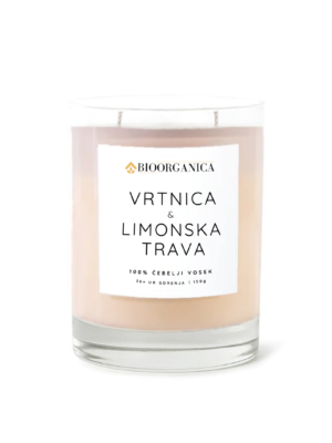 Sveča iz čebeljega voska Vrtnica & Limonska trava