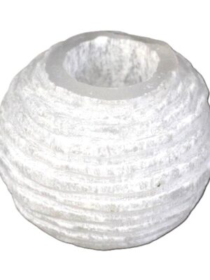 Selenit svečnik krogla - 8cm