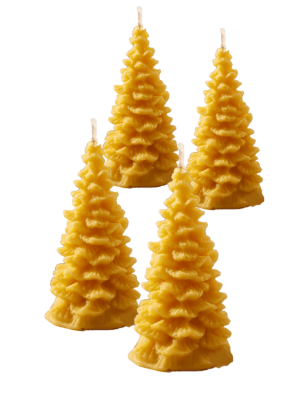 Sveča iz čebeljega voska božična jelka 4kosi