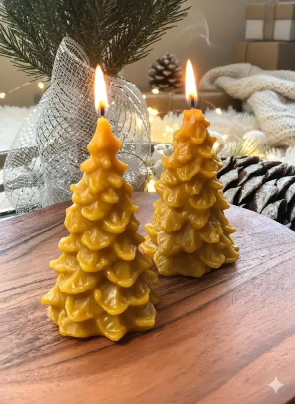 Sveča iz čebeljega voska velika božična jelka